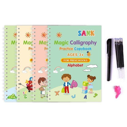 Magic practice copybook for kids ( 4 Pieces book set)