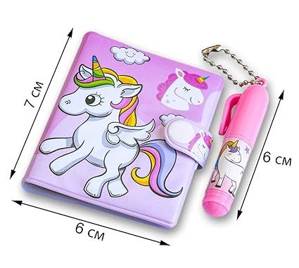 Kids dairy with pen - small cartoon pocket dairy