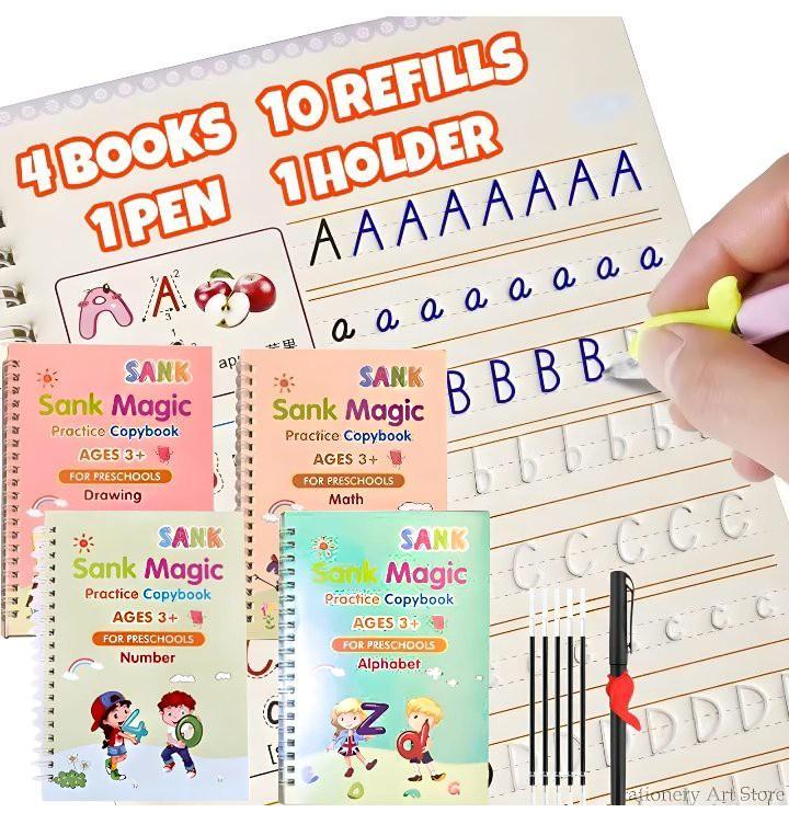 Magic practice copybook for kids ( 4 Pieces book set)