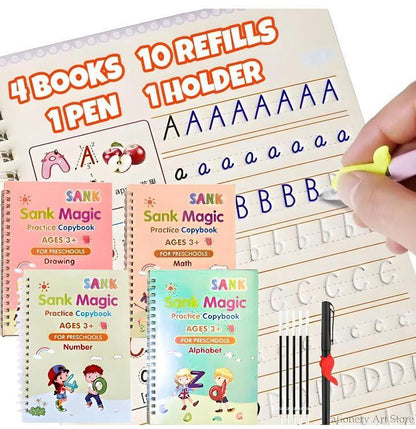 Magic practice copybook for kids ( 4 Pieces book set)