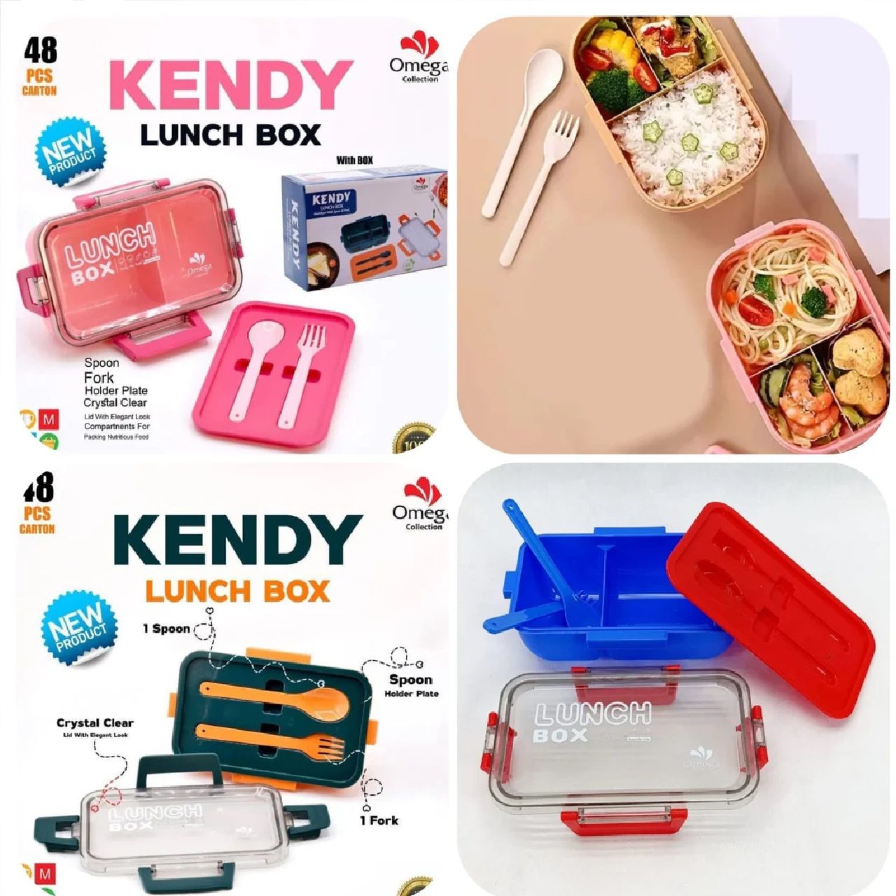 Kendy Lunch box for kids - 2 portion tiffin with spoon's | Kiddo toys