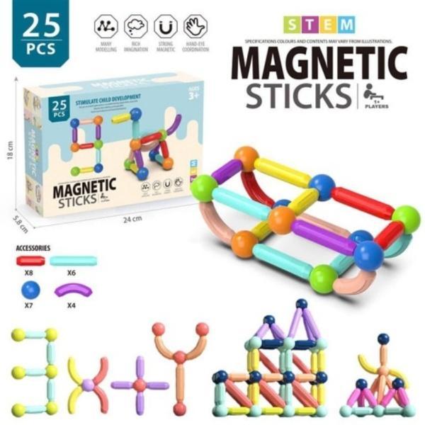 Magnetic stick toy for kids (25 pcs)