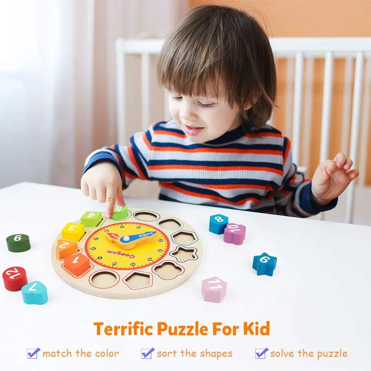 Shape Color Sorting Clock toy for kids